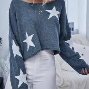 Star sweater crop top Kara and Kate